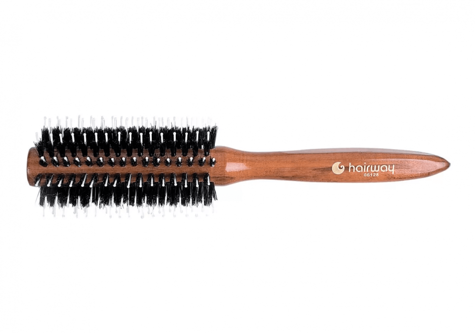 Брашинг Hairway Glossy Wood для волос, деревянный, 12 рядов, 22мм (06927) 06128