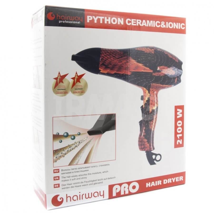 Фен Hairway Python Ionic Красный 1900-2100W + диффузор 03064