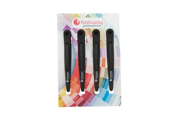 Зажим Hairway черный, 110 мм, 4 шт./уп. 42067