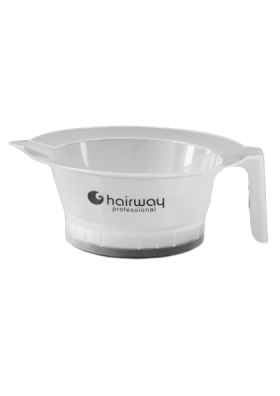 Чаша Hairway для краски с ручкой, носиком, резиновое дно, 13,5 см, белая, 200 мл, 15210-01