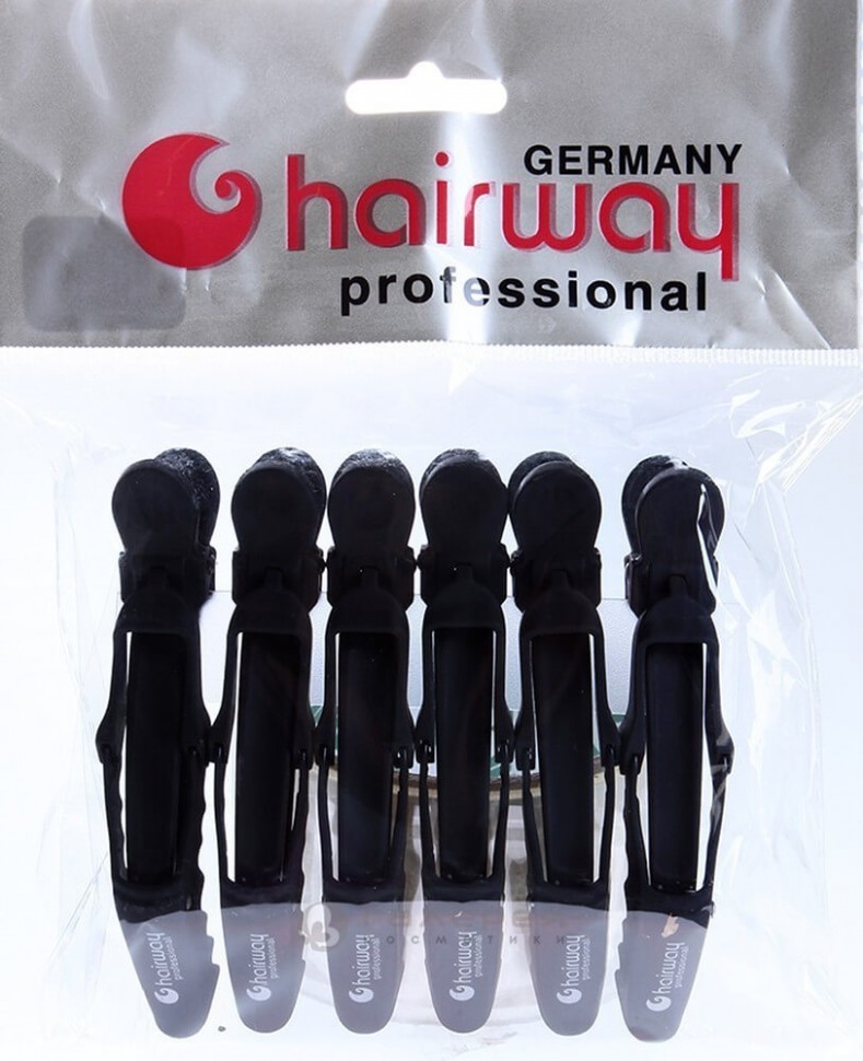 Зажим Hairway журавль каучук 115 мм, 6 шт./уп. 42030